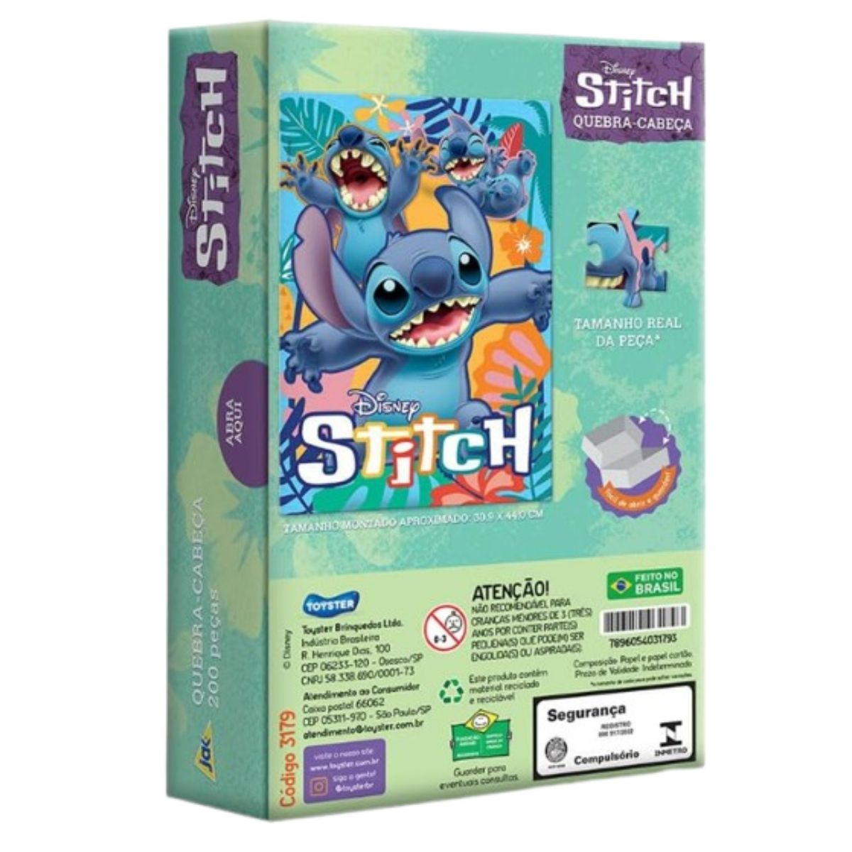 Quebra Cabeça Infantil Stitch / 200 Peças - Toyster Quebra Cabeça Infantil Stitch / 200 Peças - Toyster
